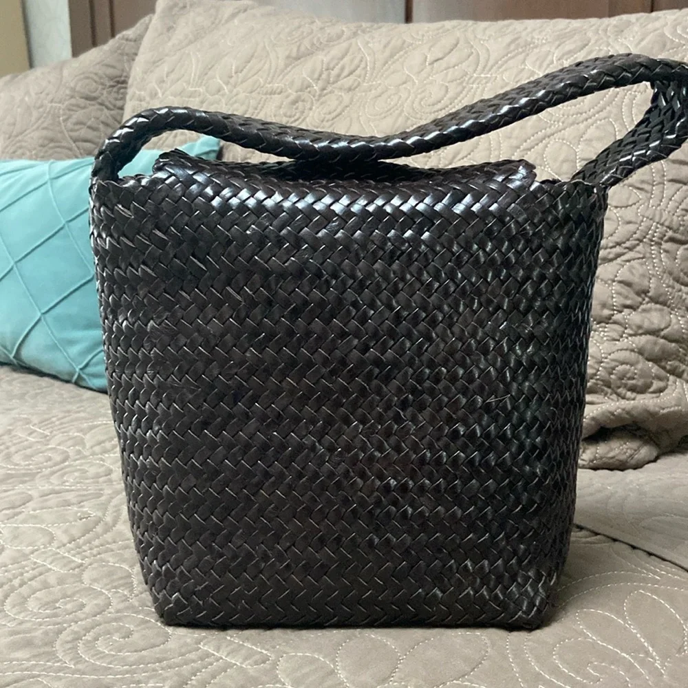 Massimo Dutti woven bag dark brown - Picture 2 of 12